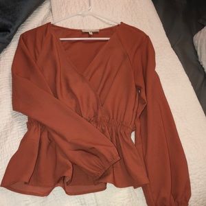 June and Hudson Orange Blouse